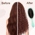 Curly Defining Brush, Curly Hair Styling Brushes Detangler Soft Bristle Hair Brush 1-Pack (Light Green)