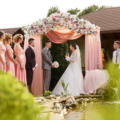 Blush Wedding Arch Draping Fabric Backdrop Drapes Sheer 6 Panels | 28.7"x20FT - Image 5