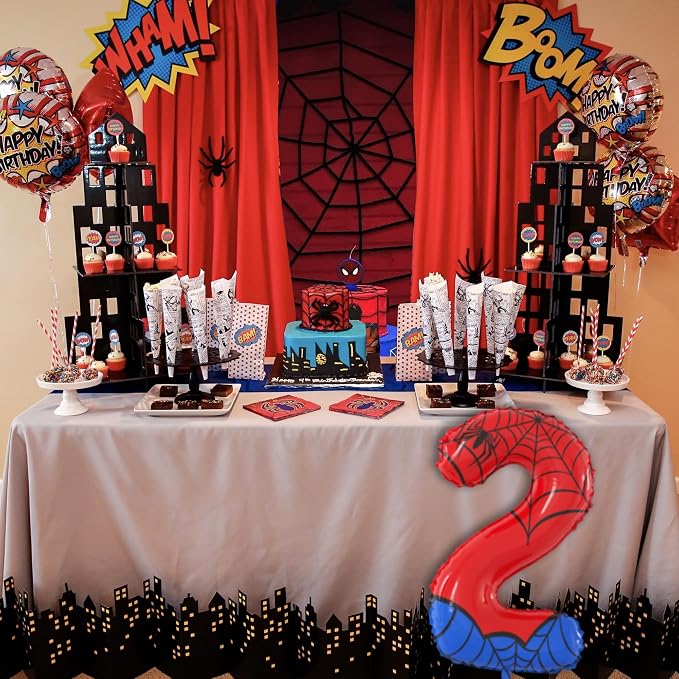 40 Inch Giant Spider Theme Number Foil Balloons Large Number 2 Balloons Kids - Image 5