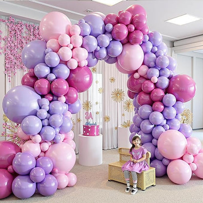412pcs Pink and Purple Balloons, Different Sizes 18 12 10 5 Inch Pink and - Image 5