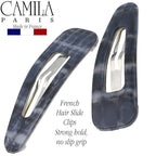 Camila Paris CP3094 French Hair Barrettes Clips, Snap Hair Slides Clic Clac for Women, Styling Girls Side Slide-in Metal Snap Pin Hair Accessories for Women. Strong Hold, No Slip Grip, Made in France