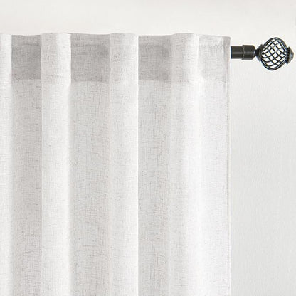 MIULEE Bleached Linen Kitchen Curtains 30 Inches Length 2 Panels Farmhouse | - Image 4