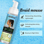 8 fl oz Braid Foam Control Mousse Braiding Hair Mousse for Braids Twist, Locs, No Flake Extra Hold High Shine Style & Moisturizes, Nourishes, Lightweight, Smooth, No Greasy Tea Tree