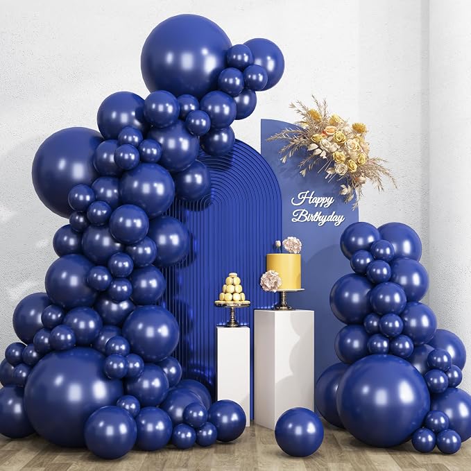 RUBFAC 135pcs Navy Blue Balloons Different Sizes 18 12 10 5 Inch by RUBFAC