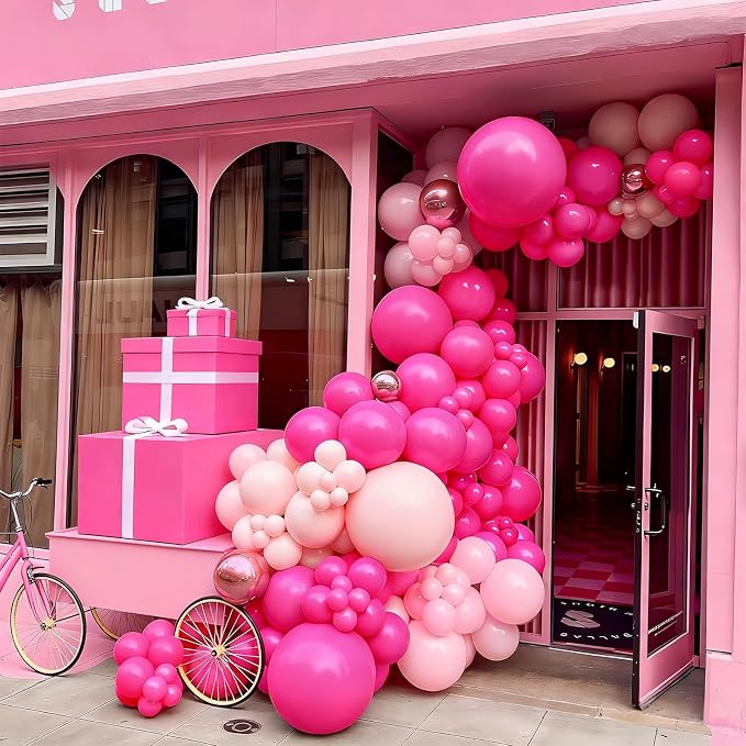 Patimate Hot Pink Balloons 100pcs 12 Inch Bright Pink Latex Party Balloons | - Image 5