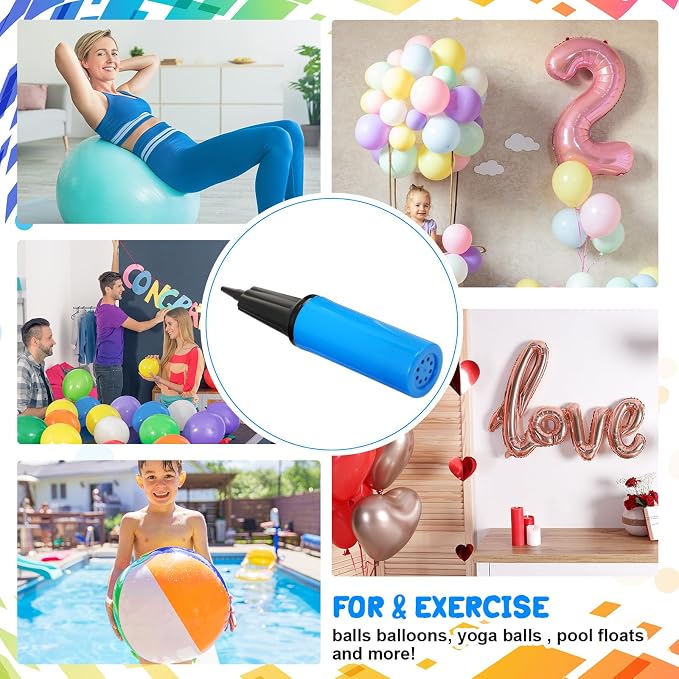 Honoson 16 Pcs 9 Inch Portable Hand Balloon Pump Hand Air Pump - Image 6