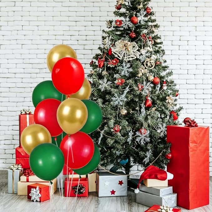 30 Pcs 18in Red Green Gold Latex Balloons - Image 8