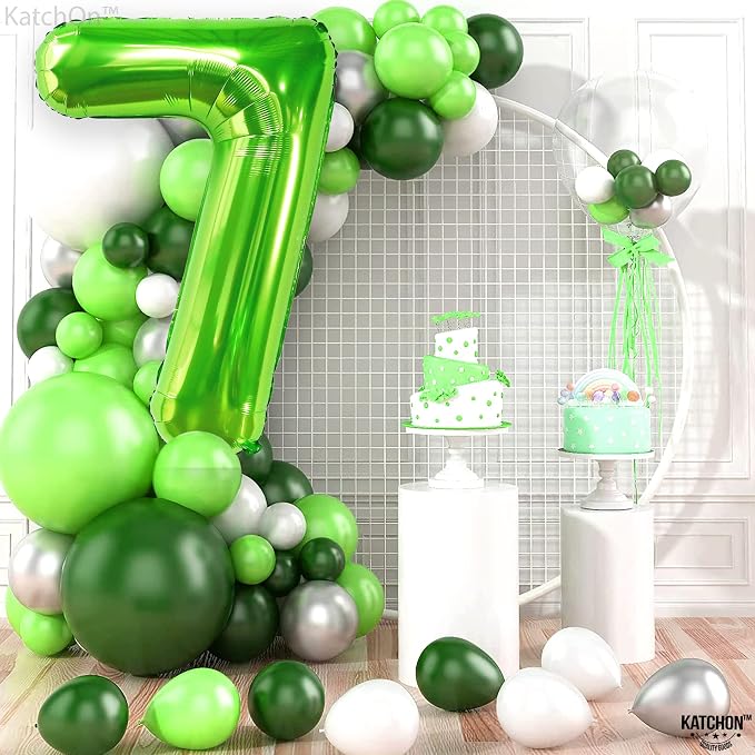 KatchOn Giant Light Green Number 7 Balloon - Image 7