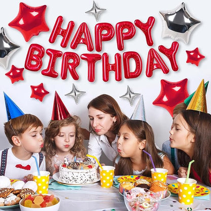 CANREVEL Happy Birthday Banner Decorations + Sign Balloons, - Image 4
