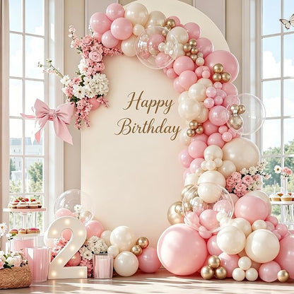 Pink Gold White Balloon Arch Kit - Image 3