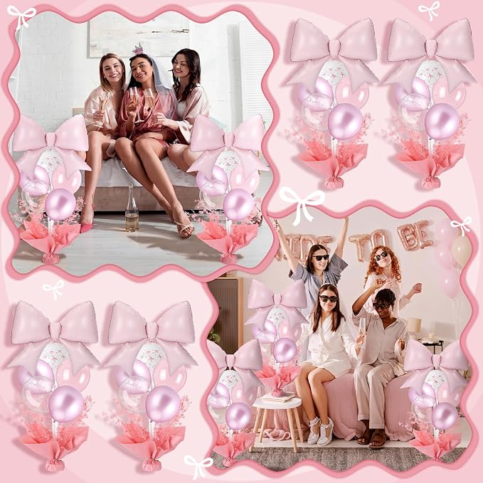 Civaner Pink Bow Party Balloons Stand Kit 6 Sets - Image 4