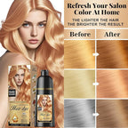 Natural Color Hair Dye Shampoo 3 IN 1, Instant Hair Coloring, Gray Coverage for Men & Women, Beard Dye Vegan Ammonia Free, Champú Para Canas Mujer & Hombre (GOLDEN COPPER BLONDE)
