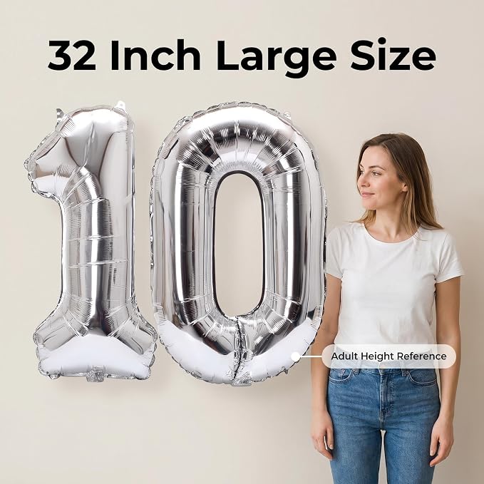 Number 10 Balloon Foil Mylar Balloons - Image 4