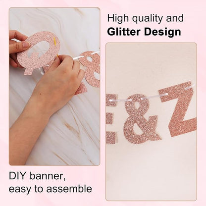 BEISHIDA Glitter Rose Gold 116 PCS A-Z DIY Letter Custom Banner Party Decor | - Image 3