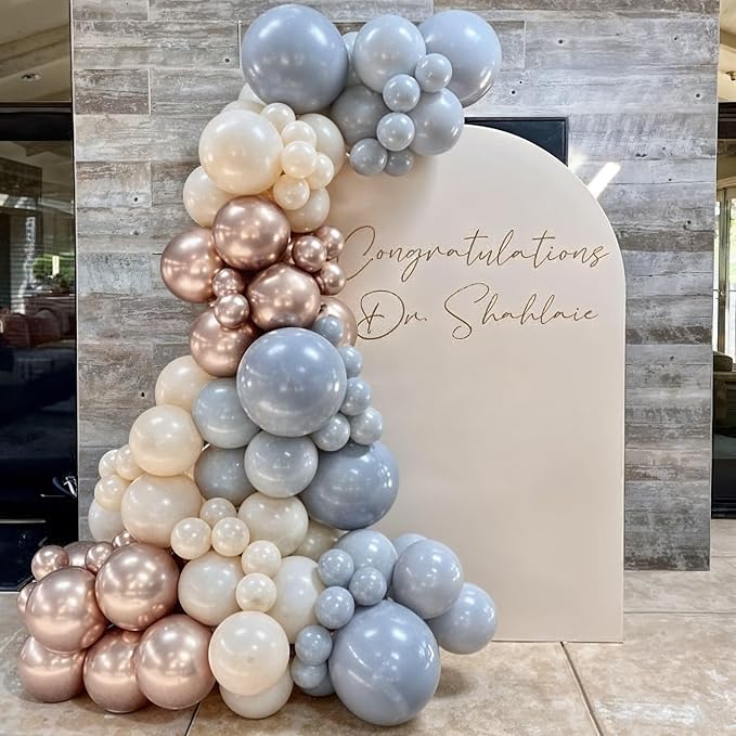 HILAVO Dusty Blue and Gold Balloons - Image 7
