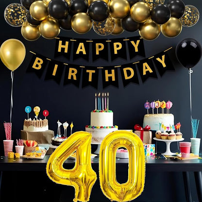 Gold 40th birthday decorations for men - Image 6