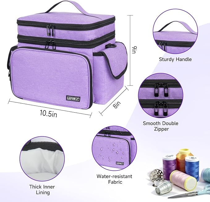 LEFOR·Z Sewing Supplies Organizer Storage Bag, Sewing Box | Double-Layer Sewing - Image 8