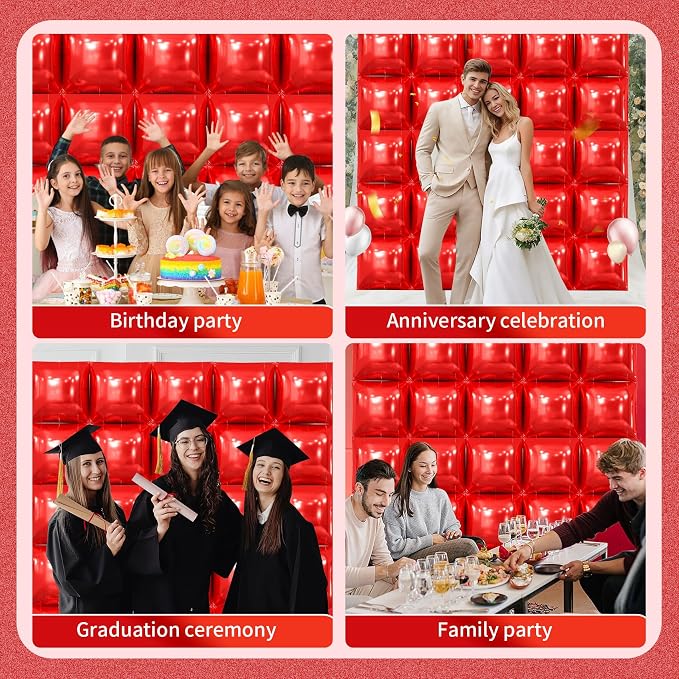 50 Pcs Square Foil Balloons 22 Inch Square Mylar Balloons, Metallic Square - Image 5