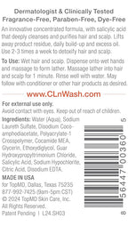 CLn Shampoo with Salicylic Acid – 3 fl oz, Clarifying Anti Dandruff Shampoo for Oily Hair, Itchy or Flaky Scalp Prone to Dandruff, Folliculitis & Seborrheic Dermatitis, Hypoallergenic Formula