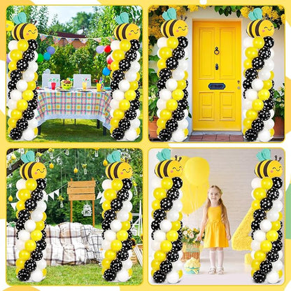 2 Sets Bee Birthday Party Balloon Column Stand Kit - Image 6