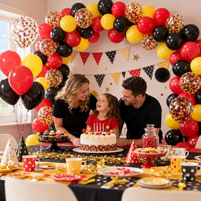 Red Yellow Black Balloons, 12 Inch Yellow Red Black Latex Balloons - Image 6