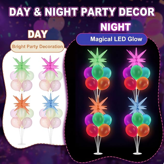 Gejoy 4 Set 40'' Neon Balloons Stand Kit - Image 4