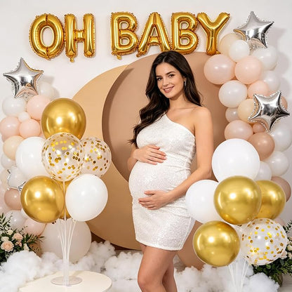 Gold and White Balloons Table Centerpieces Stand Kit - Image 9