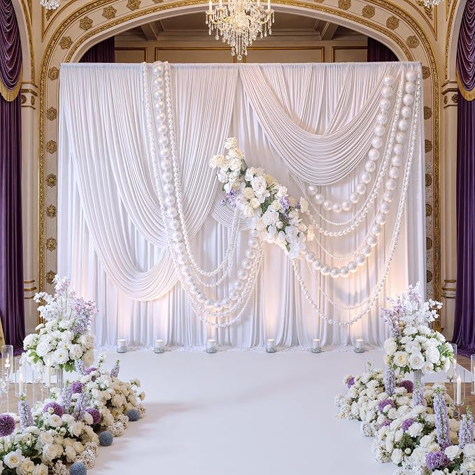 Wrinkle Free White Backdrop Curtains - Image 2