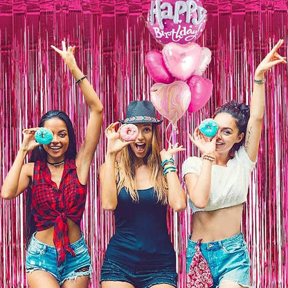 36inch Hot Pink Happy Birthday Foil Balloons Decorations - Image 7