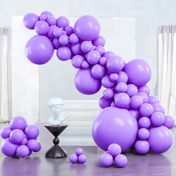 PartyWoo Purple Balloons 127pcs Different Sizes of 36 18 12 10 5 Inch Purple by PartyWoo