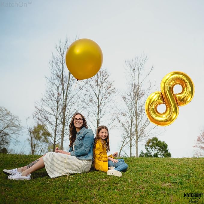 KatchOn Foil Golden Number 8 Balloon - Image 7
