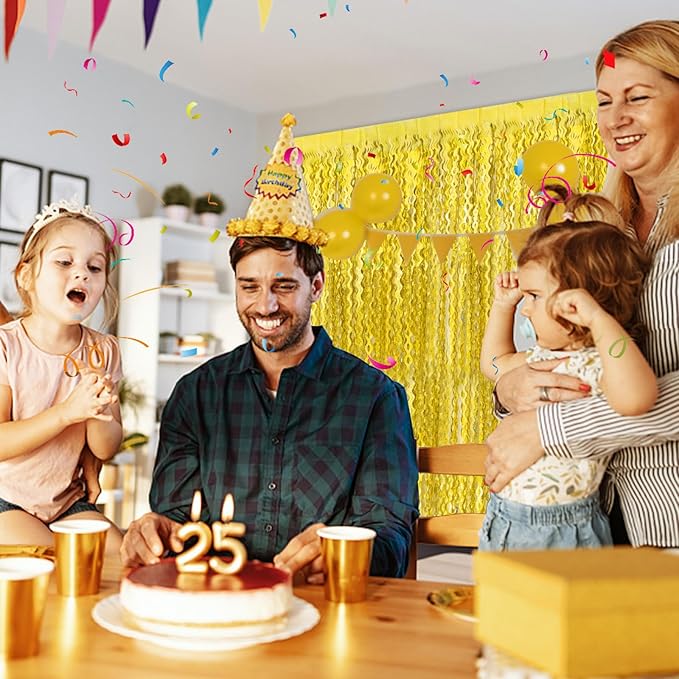 Gold Backdrop Birthday Decorations Foil Curtain Backdrop Gold Streamers Dance - Image 7