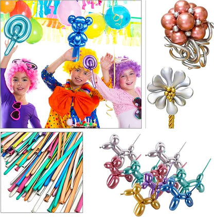 Metallic 260 long balloons 100 Pack Multicolored Twisting Animal Balloons - Image 5