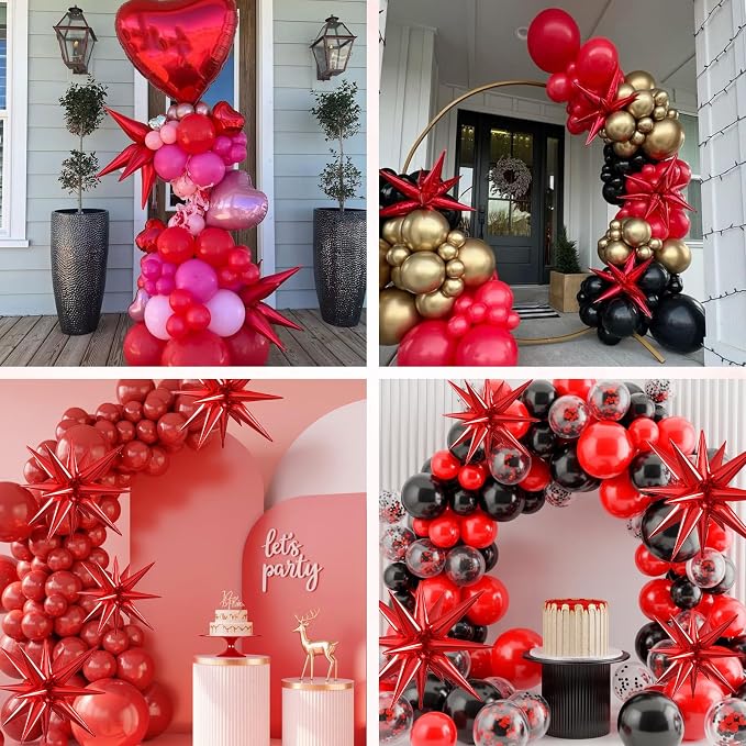 Red Star Balloons, 22/27 Inch Red Star Foil Balloons, Aluminum Foil Balloon - Image 7