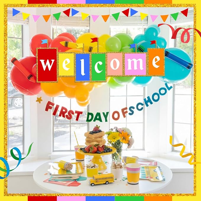 Gueevin 3.3 ft Back to School Welcome Banner Classroom Castle Welcome Sign - Image 3