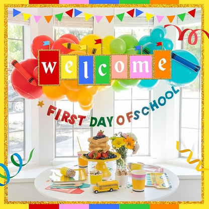 Gueevin 3.3 ft Back to School Welcome Banner Classroom Castle Welcome Sign - Image 3