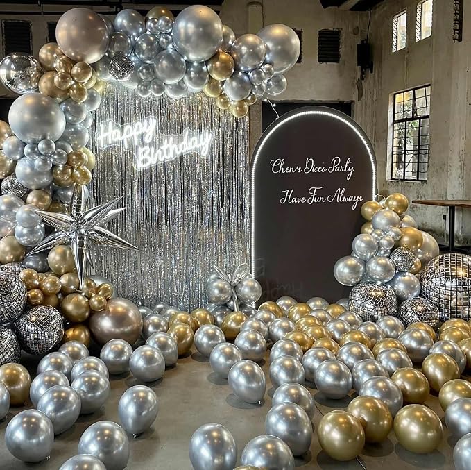 10 Inch Metallic Silver Balloons - Image 5