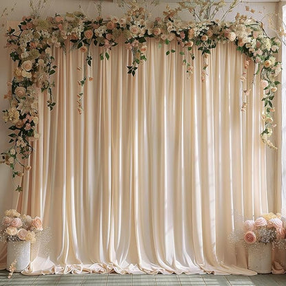 20x10ft Wrinkle Free Cream Backdrop Curtain - Image 6