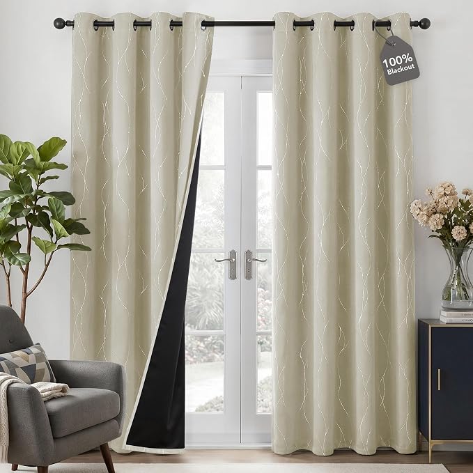Deconovo 100% Blackout Living Room Curtains 95 Inches Long, Thermal Insulated by Unknown