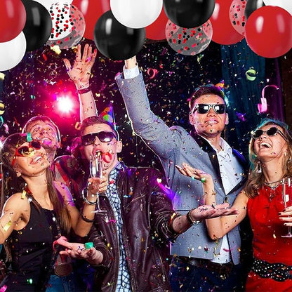 Red Black and White Balloons, 12in and 5in Red White and Black Latex Party - Image 8