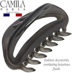 Camila Paris CP3080 French Hair Clip for Women, Gray, Girls Hair Claw Clip Jaw Fashion Durable and Styling Hair Accessories for Women, Luxury Ladies Strong Hold No Slip Grip Clamp, Made in France
