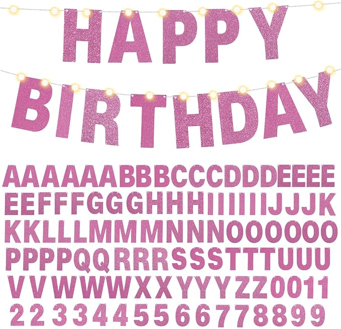 TaoBary 112 Pcs DIY Letter Kit Glitter Customizable Banner Letters Include 107 by TaoBary