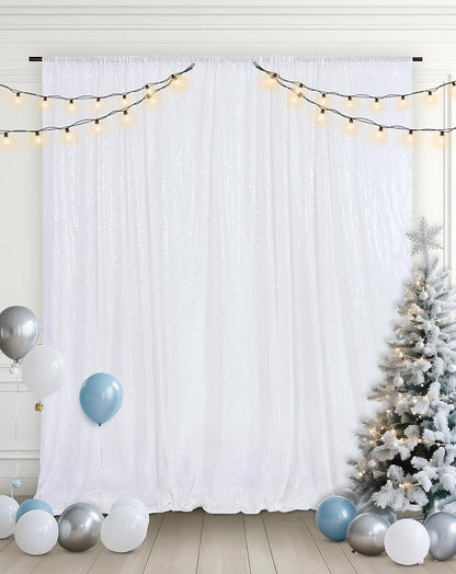 Eternal Beauty White 3mm Sequin Backdrop 7x7 Ft - Image 3