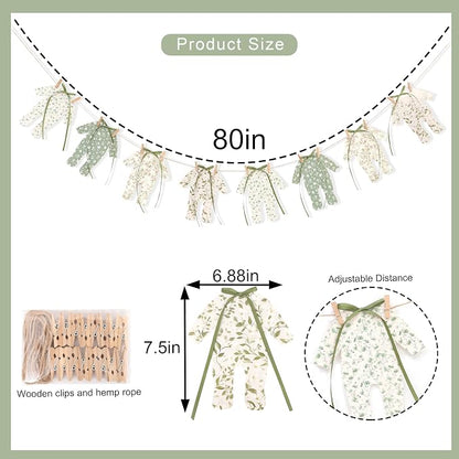 8pcs Neutral Baby Shower Bunting - Image 2