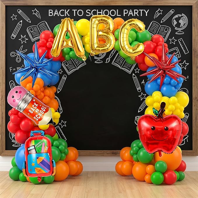 152Pcs Back to School Balloon Arch Kit Rainbow Garland - Image 3