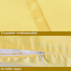 NTBAY Zippered Satin Body Pillow Pillowcase, Silky Slip Cooling Body Pillow Cover, Long Side Hidden Zipper, 20x54 Inches, Yellow