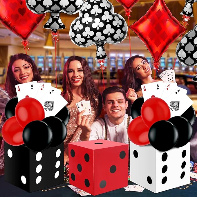 Casino Theme Party Decorations, HYMENEX Game Night Decorations Include 6pcs - Image 4