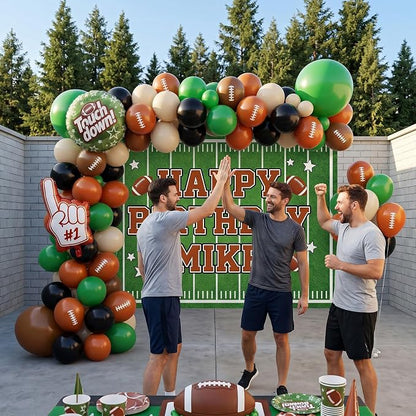 Football Balloons, 12 Inch Dark Green Black Beige Football Printed Balloon - Image 5