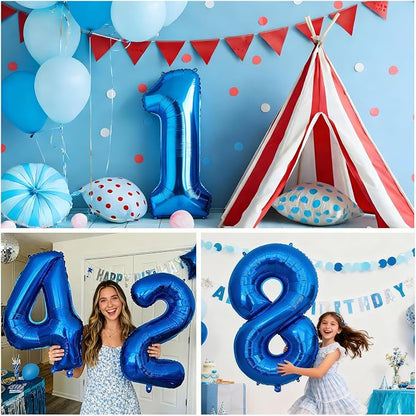 40 Inch Navy Blue 10 Balloon for 10th Birthday Party, Helium Giant Foil Number - Image 7