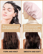 YIZIJIZI 2 Pieces Heat Cap for Deep Conditioning, Conditioning Cap Made of Aluminum Foil for Home and Salon Use, Hair Dyeing（pink）